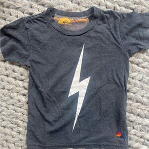 Kids Aviator Nation Gray Lightning Bolt T-Shirt 6